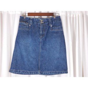 Vintage Carolina Blues Dark Wash Denim Above the Knee Skirt Y2K 90s Casual
